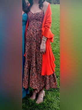 ALC ORANGE PRINTED DRESS WORN ONCE SIZE 0